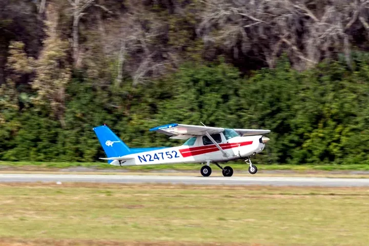 Training aircraft taking off