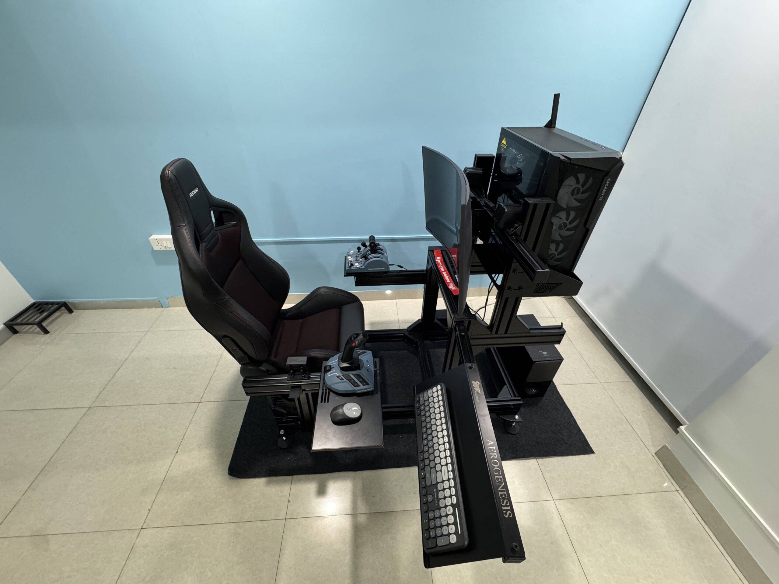 Flight simulator setup at aerogenesis aviation academy