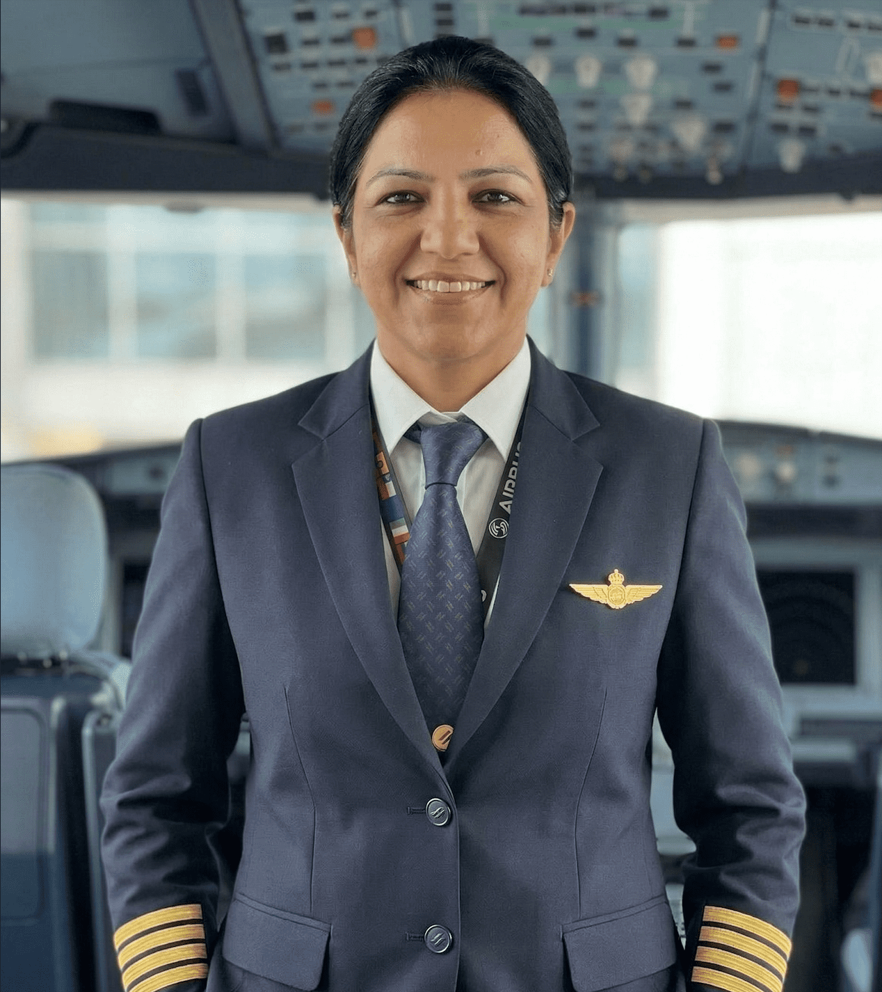 Captain vidhi sharma — co-founder of aerogenesis aviation academy, airline pilot in cockpit